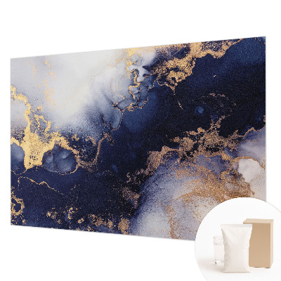 Fotobehang naadloos met marineblauwe golven als patroon
