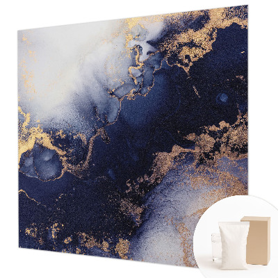 Fotobehang naadloos met marineblauwe golven als patroon