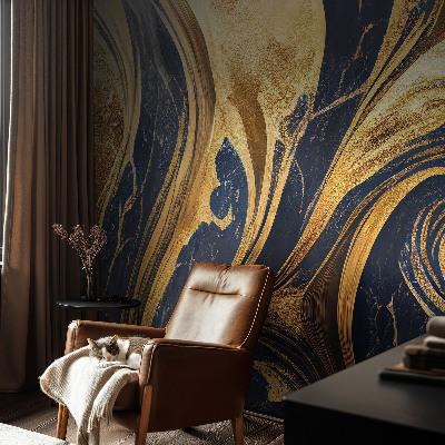 Fotobehang woonkamer met marmerpatronen