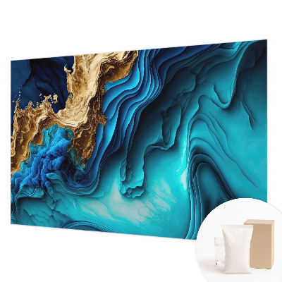 Fotobehang voor slaapkamer met een motief van energiegolven