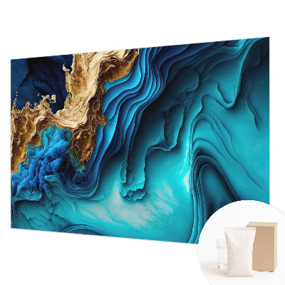 Fotobehang voor slaapkamer met een motief van energiegolven