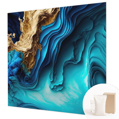 Fotobehang voor slaapkamer met een motief van energiegolven