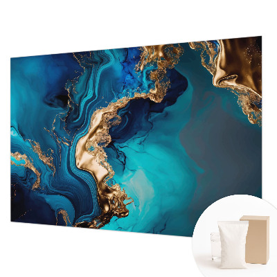 Fotobehang slaapkamer met kleurrijke abstracte print