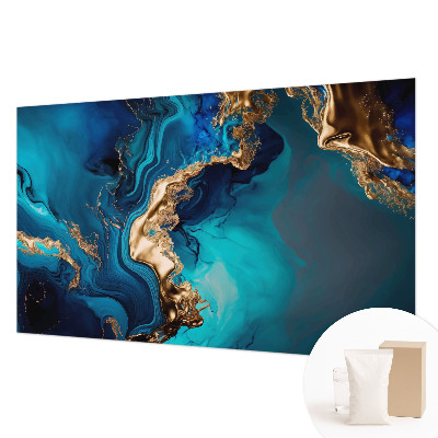 Fotobehang slaapkamer met kleurrijke abstracte print