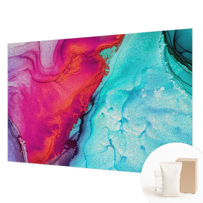 Fotobehang voor de woonkamer met een kleurrijk golfmotief