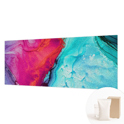 Fotobehang voor de woonkamer met een kleurrijk golfmotief