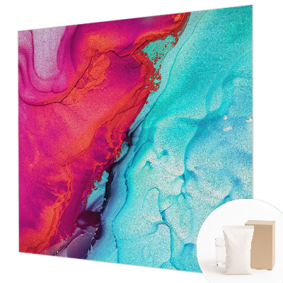 Fotobehang voor de woonkamer met een kleurrijk golfmotief