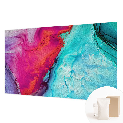 Fotobehang voor de woonkamer met een kleurrijk golfmotief