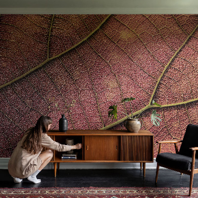 Luxe fotobehang met een bladachtige textuur