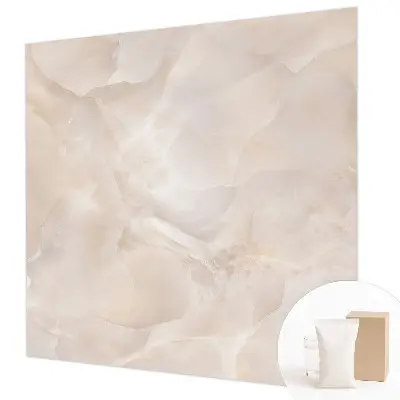 Vliesbehang fotobehang woonkamer met een delicaat marmerpatroon