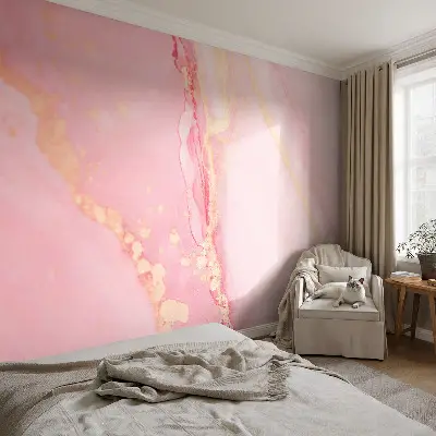 Muurbehang met pastel abstractie