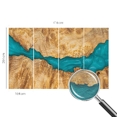 Modern fotobehang voor de woonkamer Hout en hars