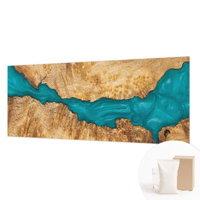 Modern fotobehang voor de woonkamer met hout- en harsmotief
