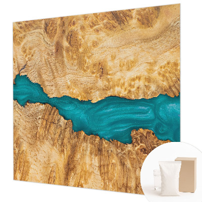 Modern fotobehang voor de woonkamer met hout- en harsmotief