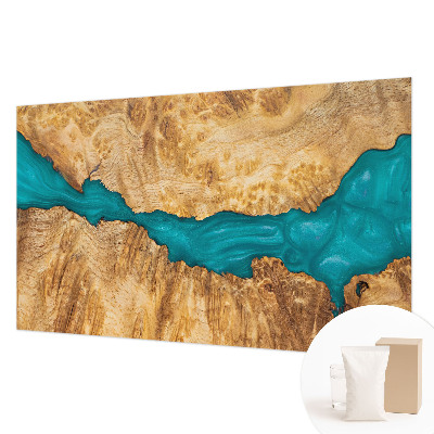 Modern fotobehang voor de woonkamer met hout- en harsmotief