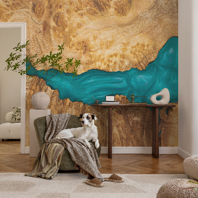 Modern fotobehang voor de woonkamer Hout en hars