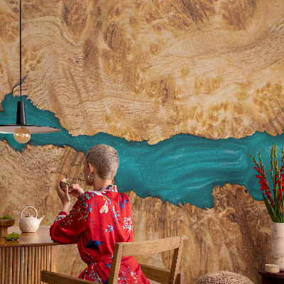 Modern fotobehang voor de woonkamer Hout en hars