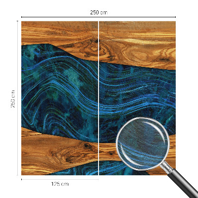 Premium fotobehang Blauw hout