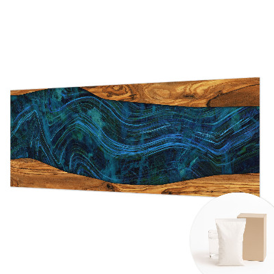 Premium fotobehang Blauw hout