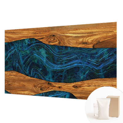 Premium fotobehang in blauw houtmotief