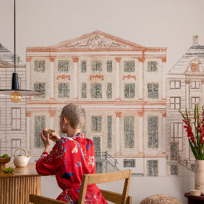 Kwalitatief fotobehang met een print van klassieke gebouwen