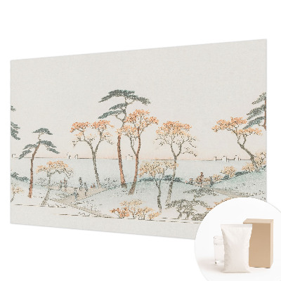 Muurbehang met een vredig landschap