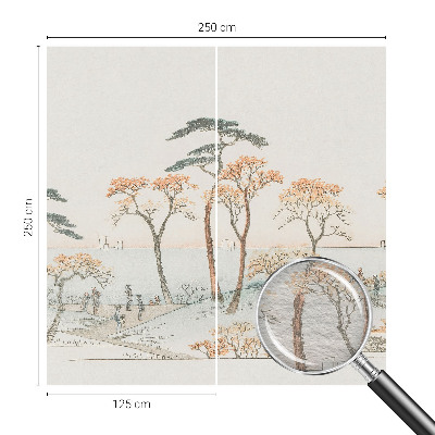 Muurbehang met een vredig landschap