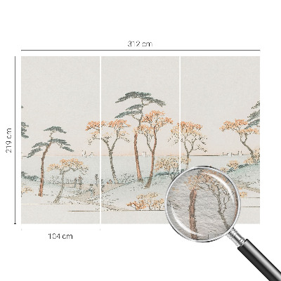 Muurbehang met een vredig landschap