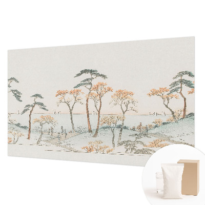 Muurbehang met een vredig landschap