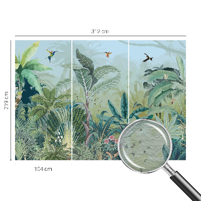 Groot fotobehang met tropisch natuurontwerp
