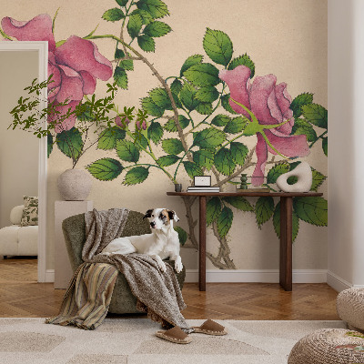 Vlies fotobehang Romantische rozen