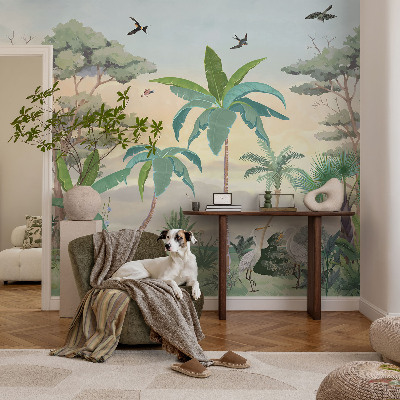 Vlies fotobehang op maat Exotische flora