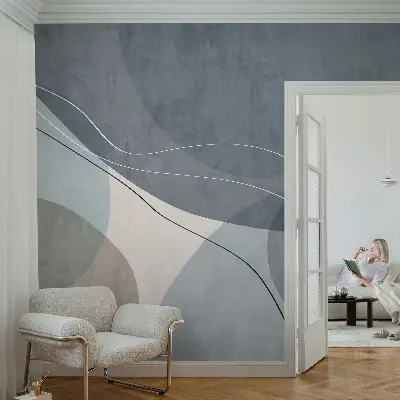 Fotobehang met een moderne abstracte print