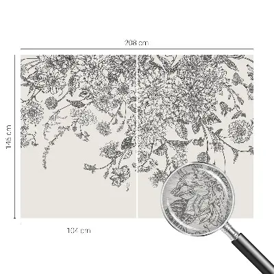 Naadloos fotobehang met een bloemenpatroon