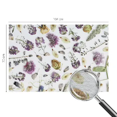 Fotobehang woonkamer met gedroogde bloemen als motief