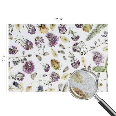 Fotobehang woonkamer met gedroogde bloemen als motief