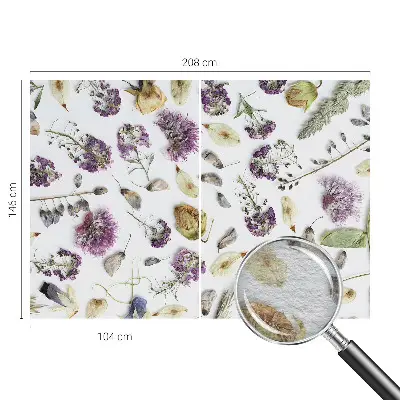 Fotobehang woonkamer met gedroogde bloemen als motief