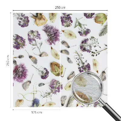 Fotobehang woonkamer met gedroogde bloemen als motief