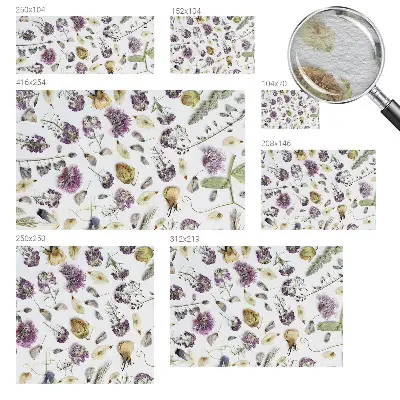 Fotobehang woonkamer met gedroogde bloemen als motief