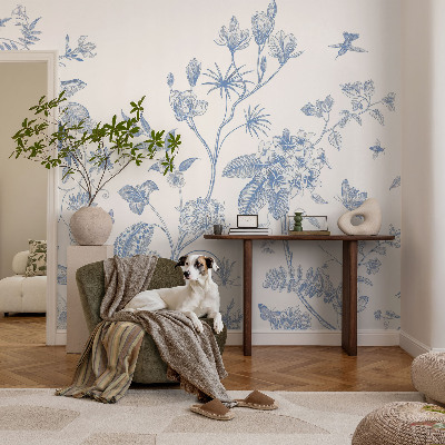 Modern fotobehang met een bloemenpatroon