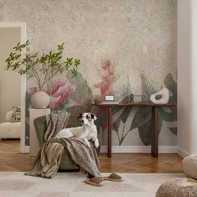 Kwalitatief fotobehang met subtiele florale print