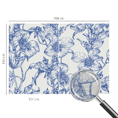 Luxe fotobehang met een dessin van bloemtakken