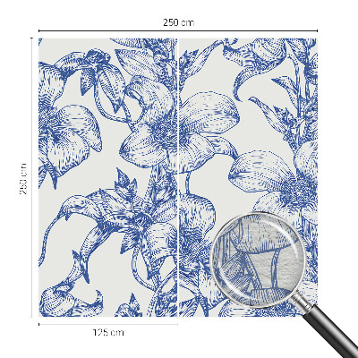 Luxe fotobehang met een dessin van bloemtakken