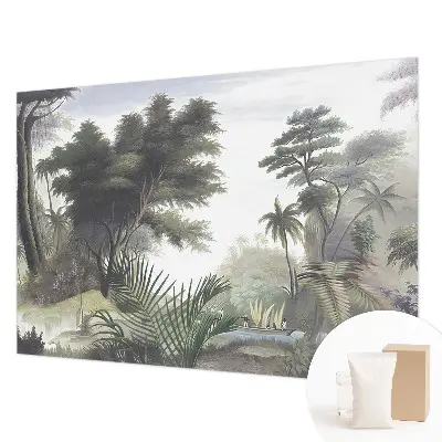 Fotobehang slaapkamer met een exotisch landschap