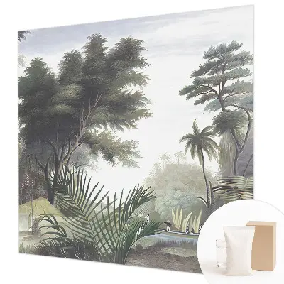 Fotobehang slaapkamer met een exotisch landschap