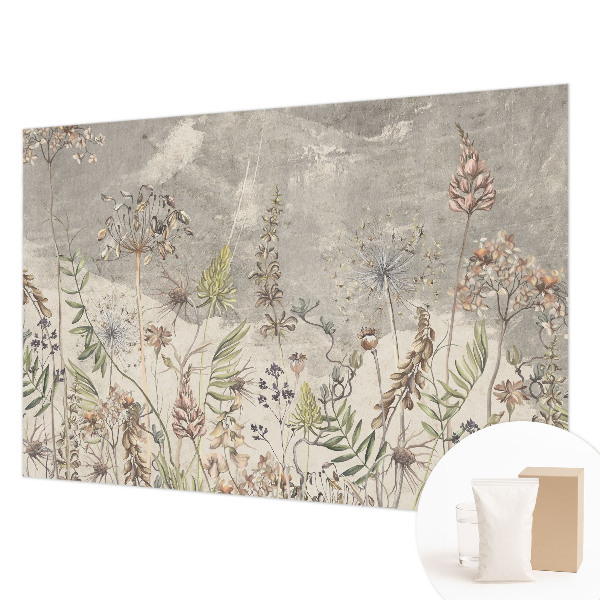 Vliesbehang fotobehang woonkamer Wilde planten