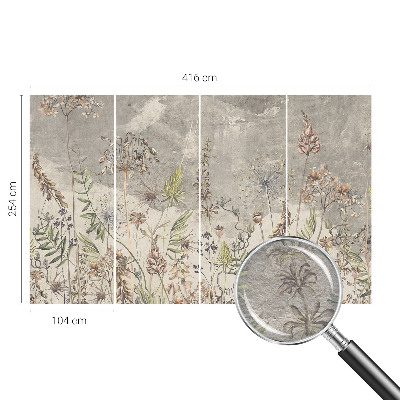 Vliesbehang fotobehang woonkamer Wilde planten
