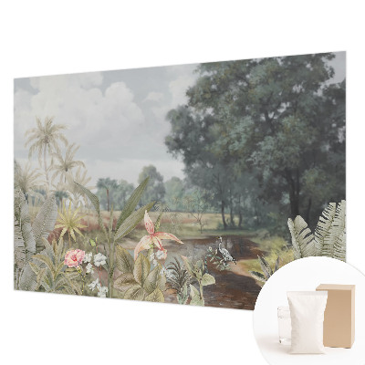 Naadloos fotobehang met een exotisch landschap als motief