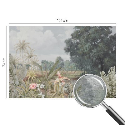 Naadloos fotobehang met een exotisch landschap als motief