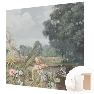 Naadloos fotobehang met een exotisch landschap als motief